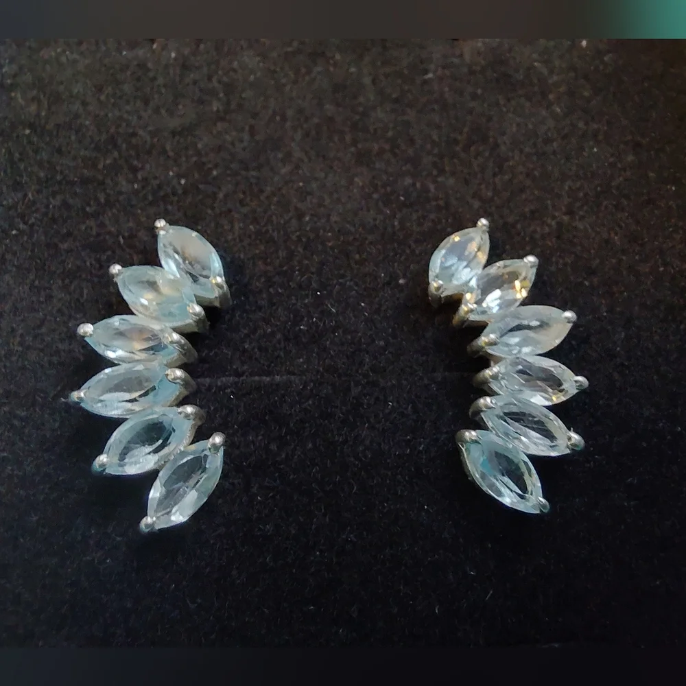 Light Blue Topaz Statement Earrings